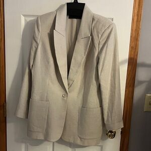 Express Cream Textured Blazer